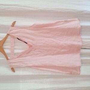 100% LINEN Pink women's top size Large